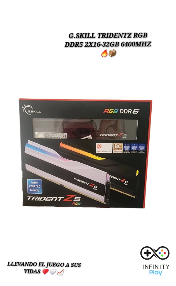 GSKILL TRIDENTZ DDR5 32GB 6400MHZ's foto | Infinity Play |  BizneCubano