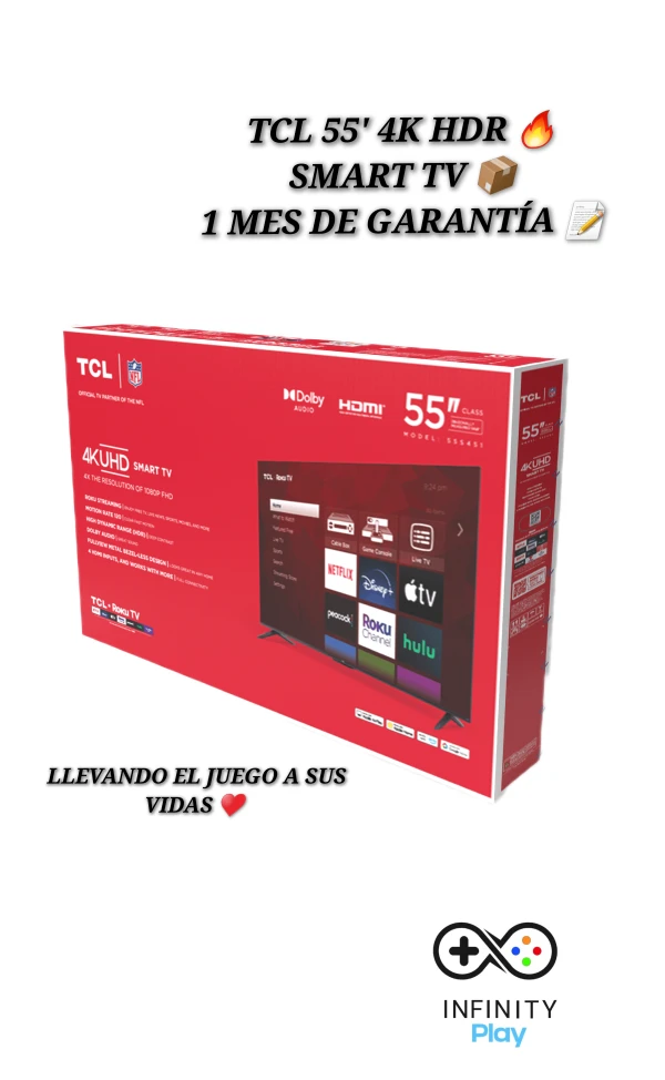 TCL 55' 4K 120 SMART TV's foto | Infinity Play |  BizneCubano